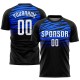 Benutzerdefiniertes schwarz-weiß-königliches Sublimations-Fußballtrikot