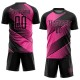 Benutzerdefiniertes schwarz-rosa Sublimations-Fußballtrikot Benutzerdefiniertes schwarz-rosa Sublimations-Fußballtrikot