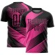 Benutzerdefiniertes schwarz-rosa Sublimations-Fußballtrikot Benutzerdefiniertes schwarz-rosa Sublimations-Fußballtrikot