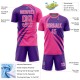 Benutzerdefinierte Rosa Lila-Weiß Curve Linien Sublimation Fußball Uniform Trikot