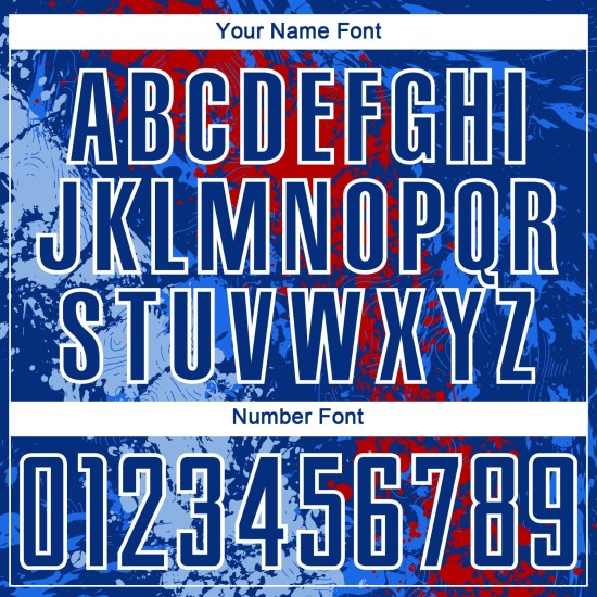 Benutzerdefinierte Royal Rot-Hellblau Dripping Splatter Kunst Sublimation Fußball Uniform Jersey