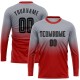Benutzerdefinierte grau schwarz-rot Sublimation Langarm Fade Fashion Fußball Uniform Jersey