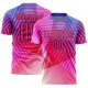 Benutzerdefinierte Lila Rosa-Schwarz Geometrische Formen Sublimation Fußball Uniform Trikot