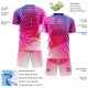 Benutzerdefinierte Lila Rosa-Schwarz Geometrische Formen Sublimation Fußball Uniform Trikot