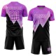 Benutzerdefinierte Lila Schwarz-Weiß Geometrische Muster Sublimation Fußball Uniform Trikot