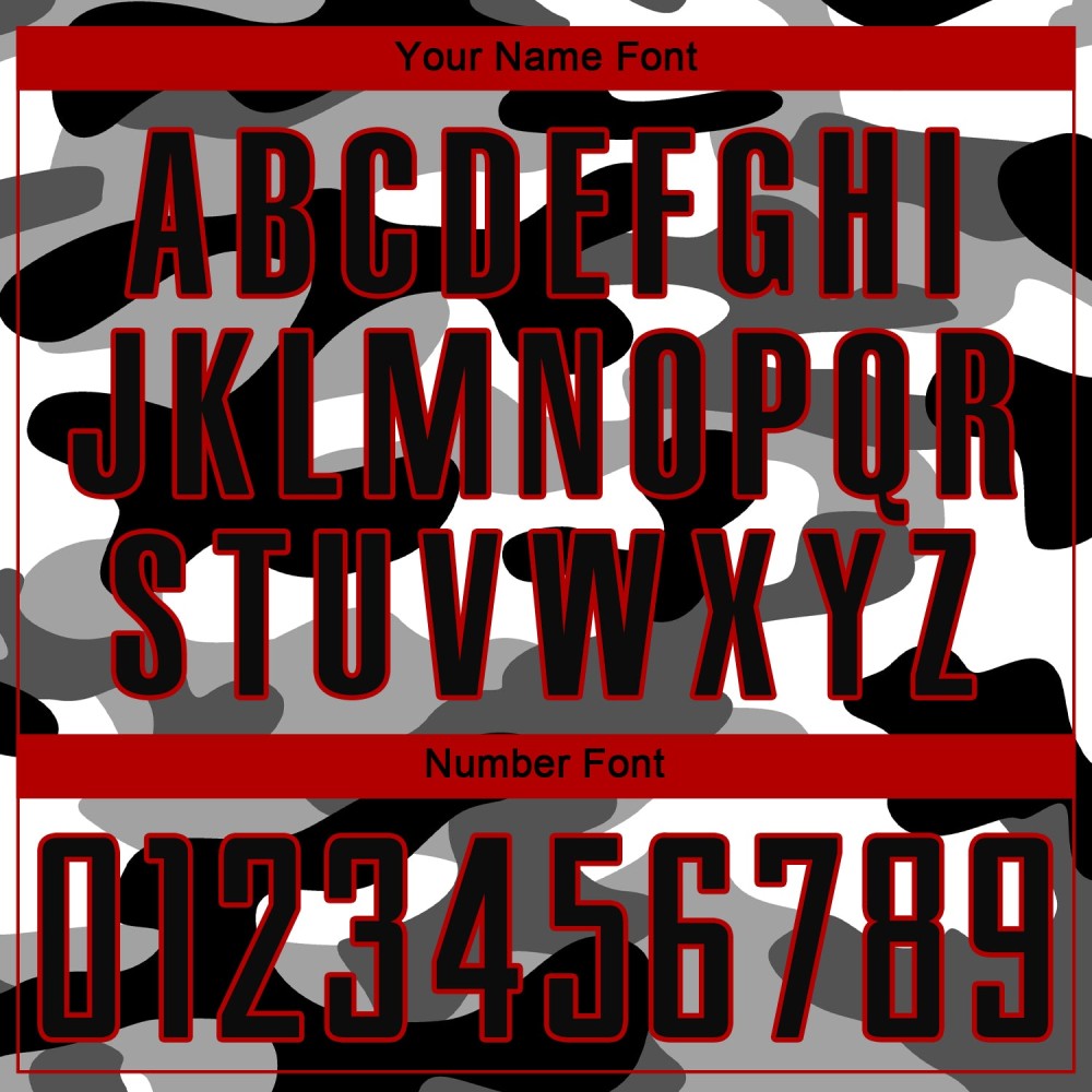 Benutzerdefinierte Camo Schwarz-Rot Sublimation Salute To Service Fußball Uniform Trikot Benutzerdefinierte Camo Schwarz-Rot Sublimation Salute To Service Fußball Uniform Trikot