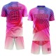 Benutzerdefinierte Lila Rosa-Schwarz Geometrische Formen Sublimation Fußball Uniform Trikot
