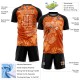 Benutzerdefiniertes Orange Bay Orange-Schwarzes Fußballtrikot mit afrikanischem Muster