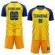 Benutzerdefiniertes Fußballtrikot mit Sublimationsdruck in Gold und Königsorange Benutzerdefiniertes Fußballtrikot mit Sublimationsdruck in Gold und Königsorange